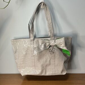 Disney World Disneyland Resorts Mickey Mouse Tote Gray Green Lined Bag